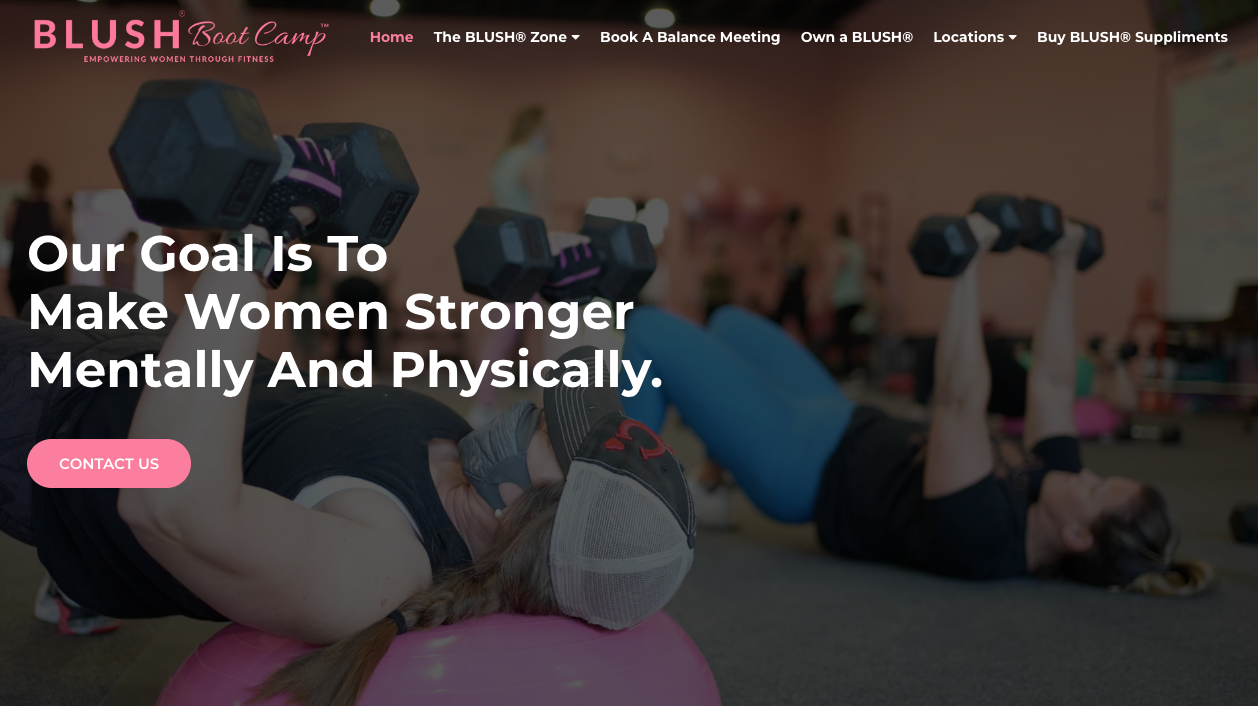 Blush Bootcamp website design