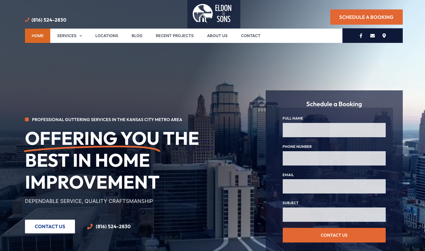 Home services website design